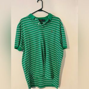 Polo by Ralph Lauren Stripped Green Polo Shirt - XL